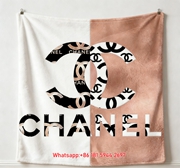 Chanel Split Tone Rose Gold Flannel Sofa Throw Blanket IMG_7258
